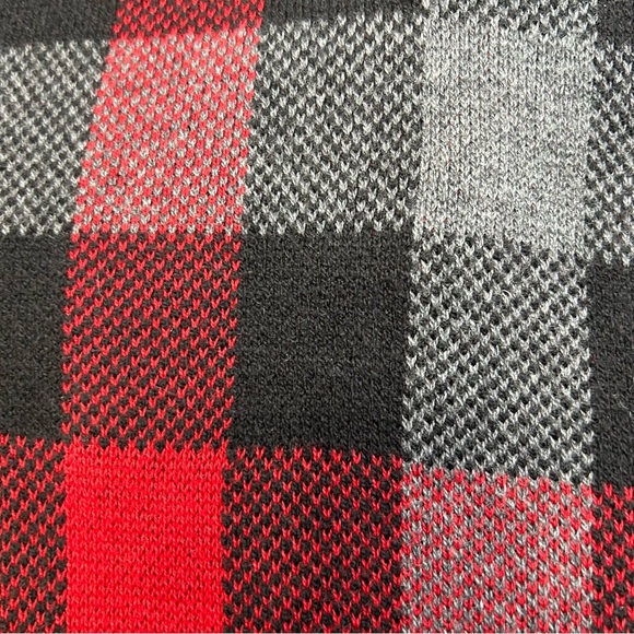 CHAPS Ralph Lauren Buffalo Check Plaid Red Black Asymmetrical Full Zip Vest Sz M - Picture 8 of 13
